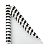 JAM Paper Wrapping Paper, 25 Sq. ft. x 30", Black & White Stripes, 2/Pack (226531182A)