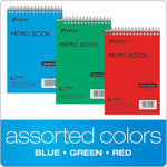Ampad Memo Books, 4" x 6", Narrow Ruled, Assorted Colors, 40 Sheets/Pad, 3 Pads/Pack (AMP45094)