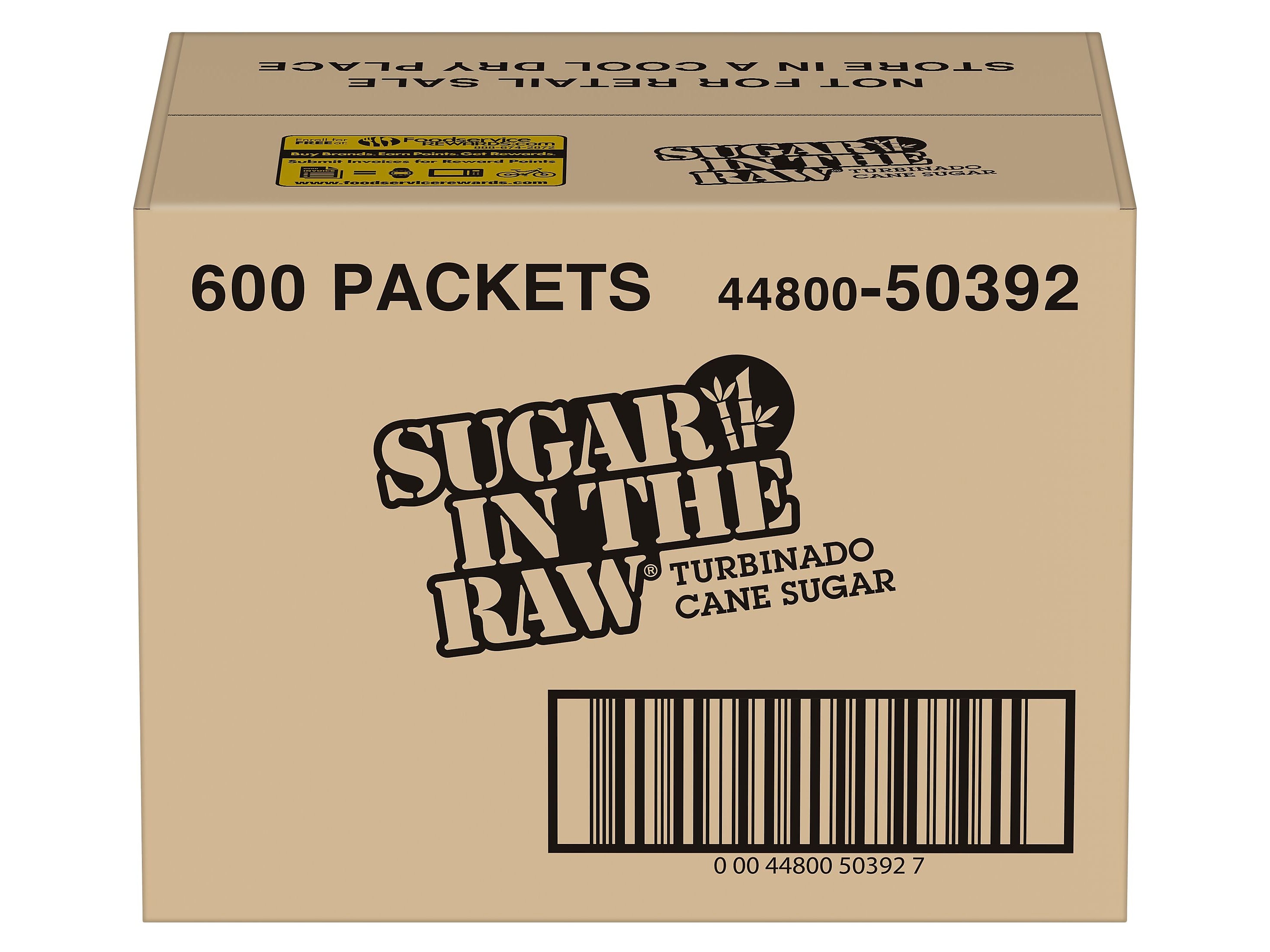 Sugar In The Raw Turbinado Cane Sugar Packets, 600/Carton (4480050392)
