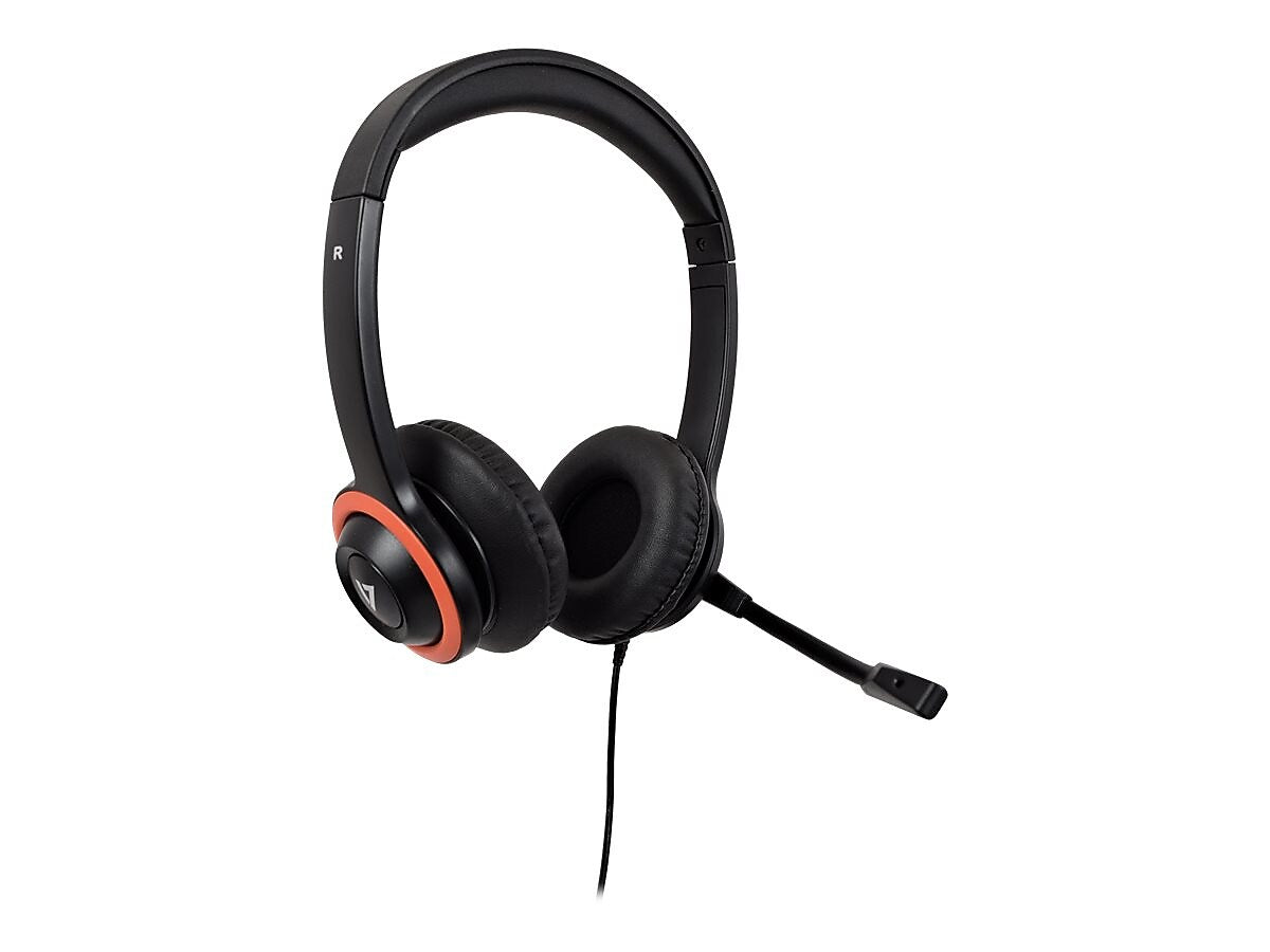 V7 Stereo Headset, Over-the-Head, Red/Black (HA530E)