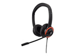 V7 Stereo Headset, Over-the-Head, Red/Black (HA530E)