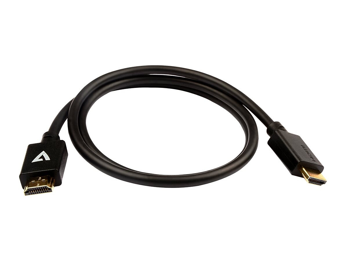 V7 V7HDMIPRO-1M-BLK 3.3' HDMI Audio/Video Cable, Black