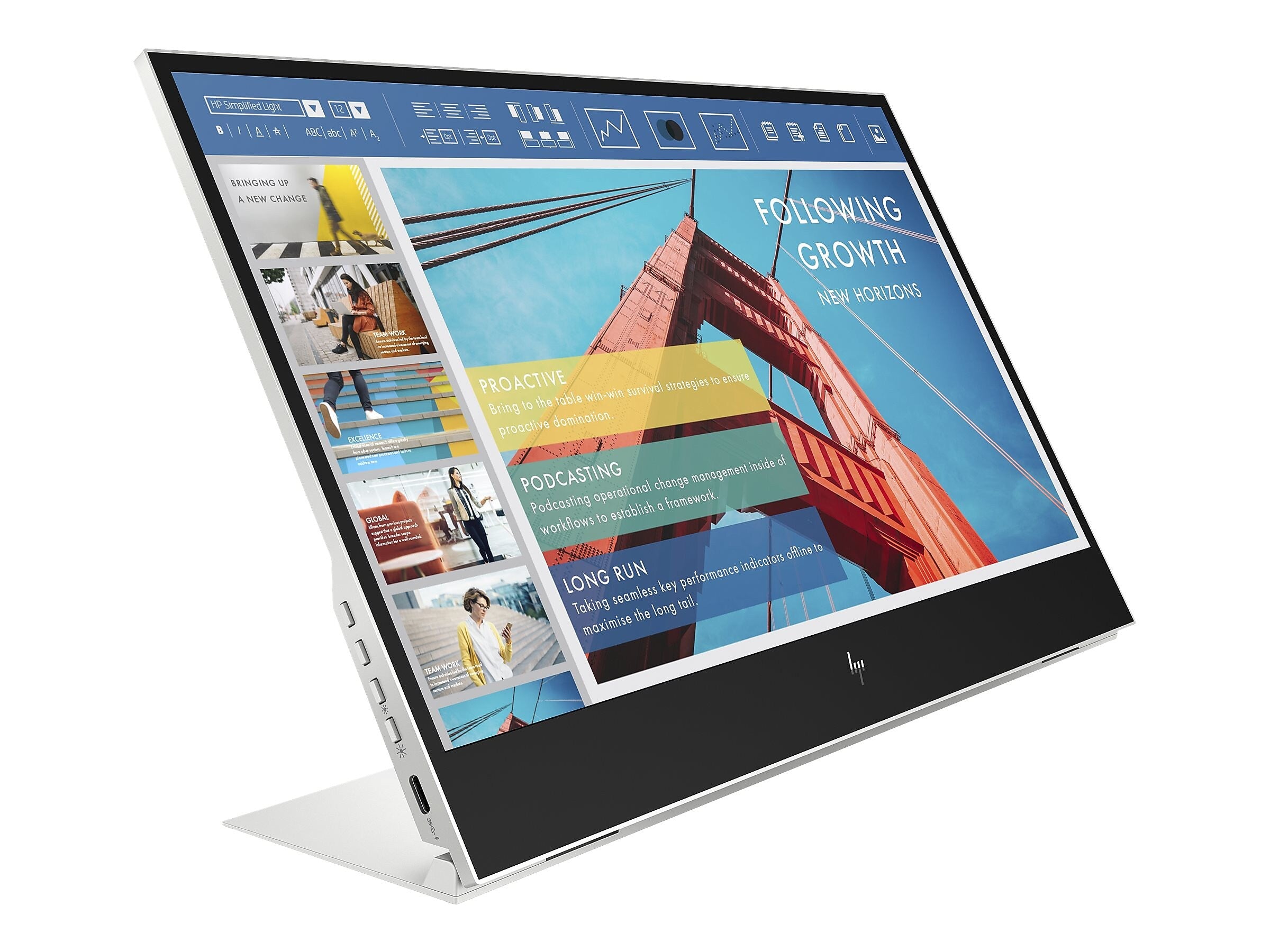 HP E14 G4 1B065AA#AC3 14" Portable LED Monitor, Silver