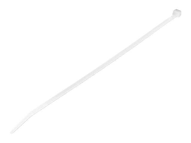 StarTech 100 Pack 10" Cable Ties - White Extra Large Nylon/Plastic Zip Adjustable Network Wraps UL TAA Nylon Tie (CBMZT10N)