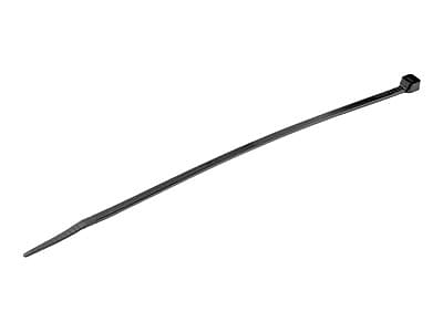 StarTech 100 Pack 8" Cable Ties - Black Large Nylon/Plastic Zip Adjustable Network Wraps UL TAA Nylon Tie (CBMZT8B)