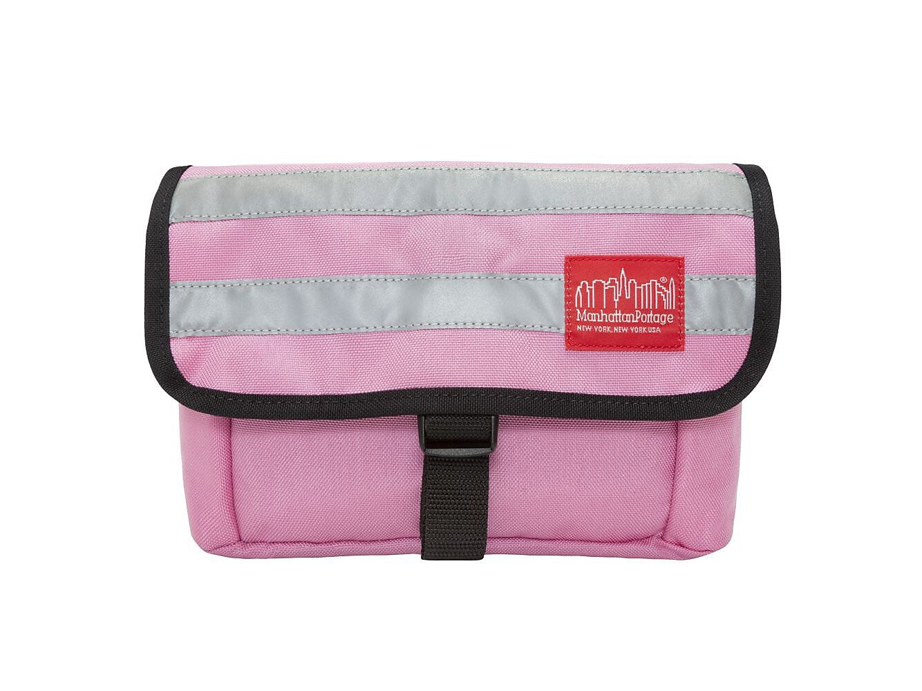 Manhattan Portage Wards Island Fabric Water Resistant Messenger Bag, Pink (1120 PNK)