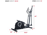 Sunny Health & Fitness Programmable Cardio Elliptical Trainer, 18" Stride (SF-E3890)