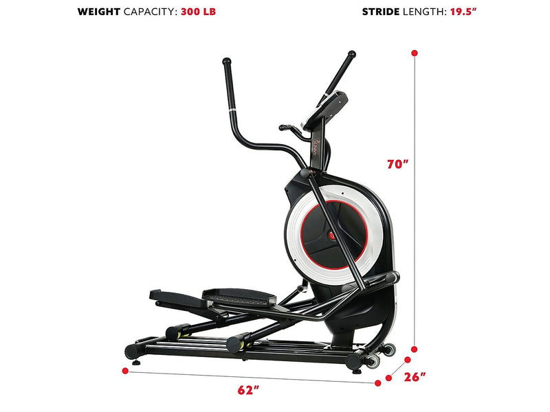 Sunny Health & Fitness Programmable Elliptical Trainer, 19.5" Stride (SF-E3875)