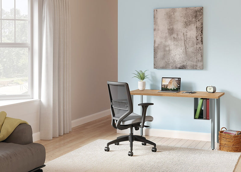 HON Coze 48"W Desk, w/U-Storage, Natural Recon and Silver (HONRPL2448N1P6S)