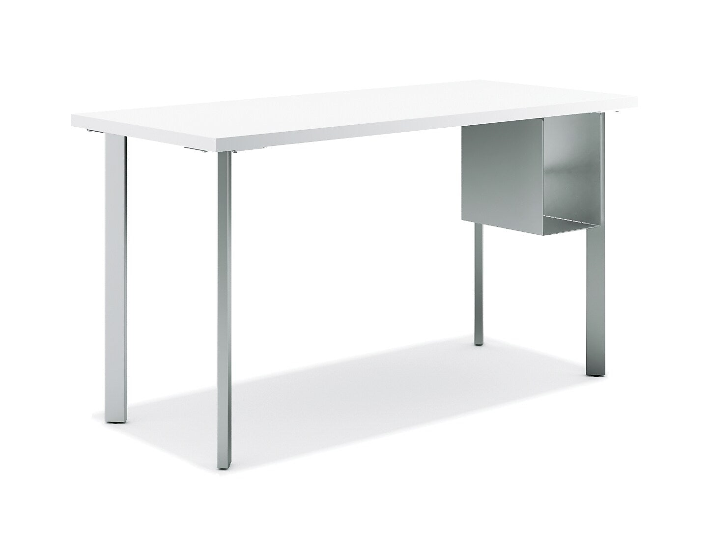 HON Coze 48"W Desk w/U-Storage, Designer White and Silver (HONRPL2448DWP6S)