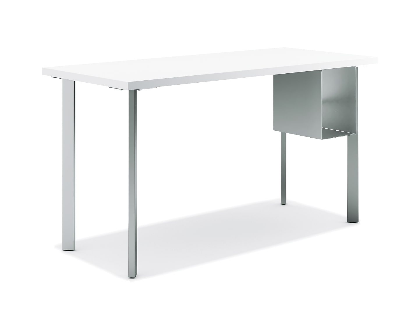 HON Coze 42"W Desk w/U-Storage, Designer White and Silver (HONRPL2442DWP6S)