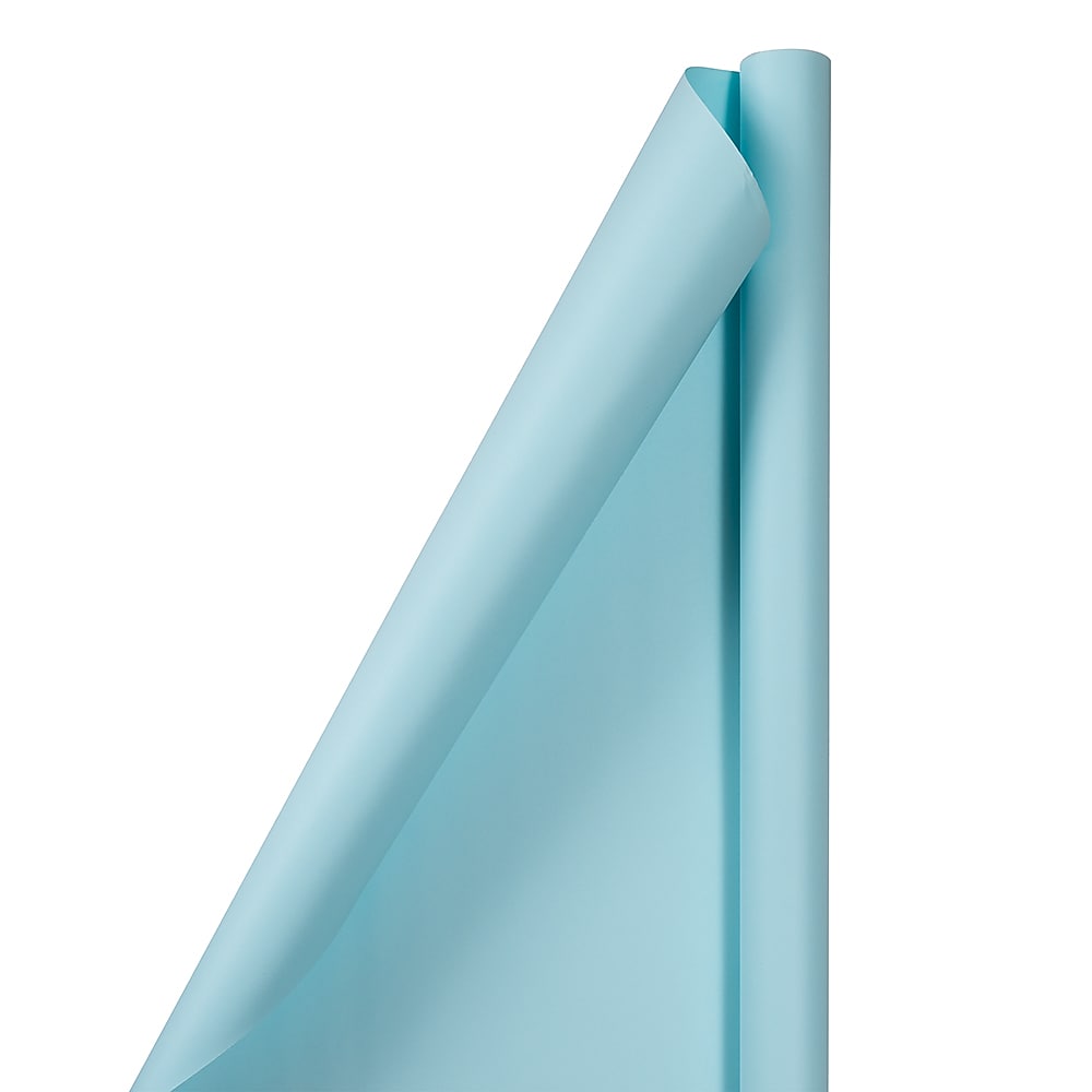 JAM Paper Wrapping Paper, 25 Sq. ft. x 30", Matte Light Baby Blue/Pool Blue, 2/Pack (170128192A)