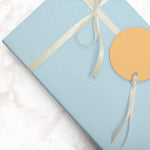 JAM Paper Wrapping Paper, 25 Sq. ft. x 30", Matte Light Baby Blue/Pool Blue, 2/Pack (170128192A)