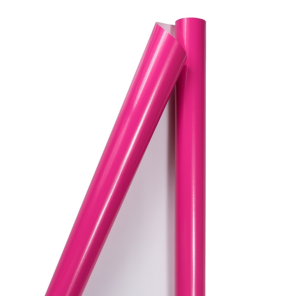 JAM Paper Wrapping Paper, 25 Sq. ft. x 30", Fuchsia, 2/Pack (165S25FUA)