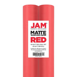 JAM Paper Wrapping Paper, 25 Sq. ft. x 30", Matte Red, 2/Pack (277013524A)