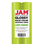 JAM Paper Wrapping Paper, 25 Sq. ft. x 30", Lime Green, 2/Pack (165S25LIA)