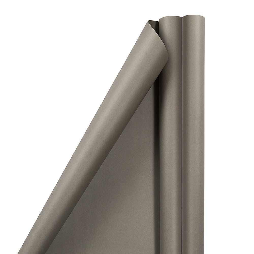 JAM Paper Wrapping Paper, 25 Sq. ft. x 30", Matte Slate Grey, 2/Pack (277013525A)