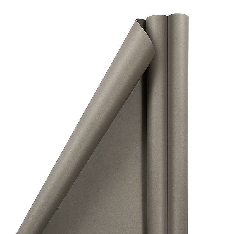 JAM Paper Wrapping Paper, 25 Sq. ft. x 30", Matte Slate Grey, 2/Pack (277013525A)