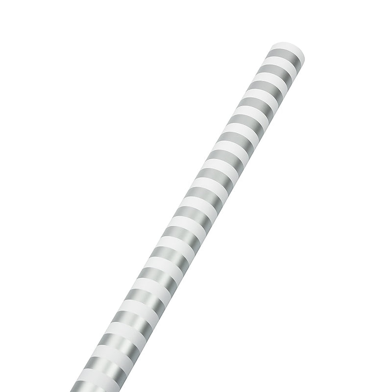 JAM Paper Wrapping Paper, 25 Sq. ft. x 30", Silver & White Stripes, 2/Pack (2226517002A)