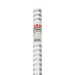 JAM Paper Wrapping Paper, 25 Sq. ft. x 30", Silver & White Stripes, 2/Pack (2226517002A)
