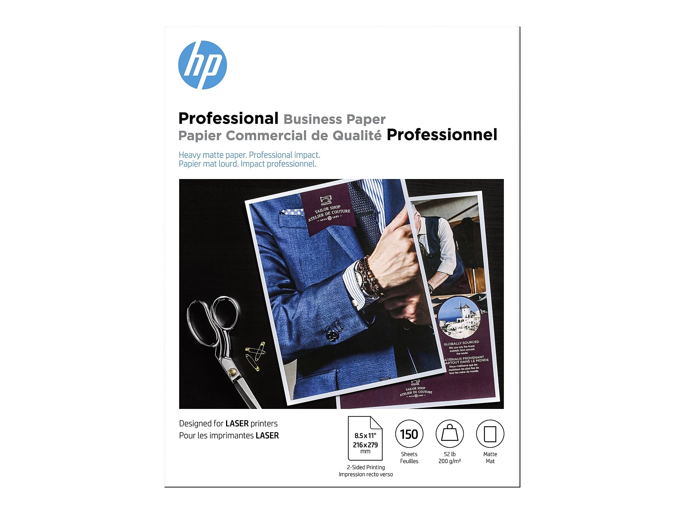 HP Professional Matte Brochure Paper, 8.5" x 11", 150 Sheets/Pack (4WN05A)