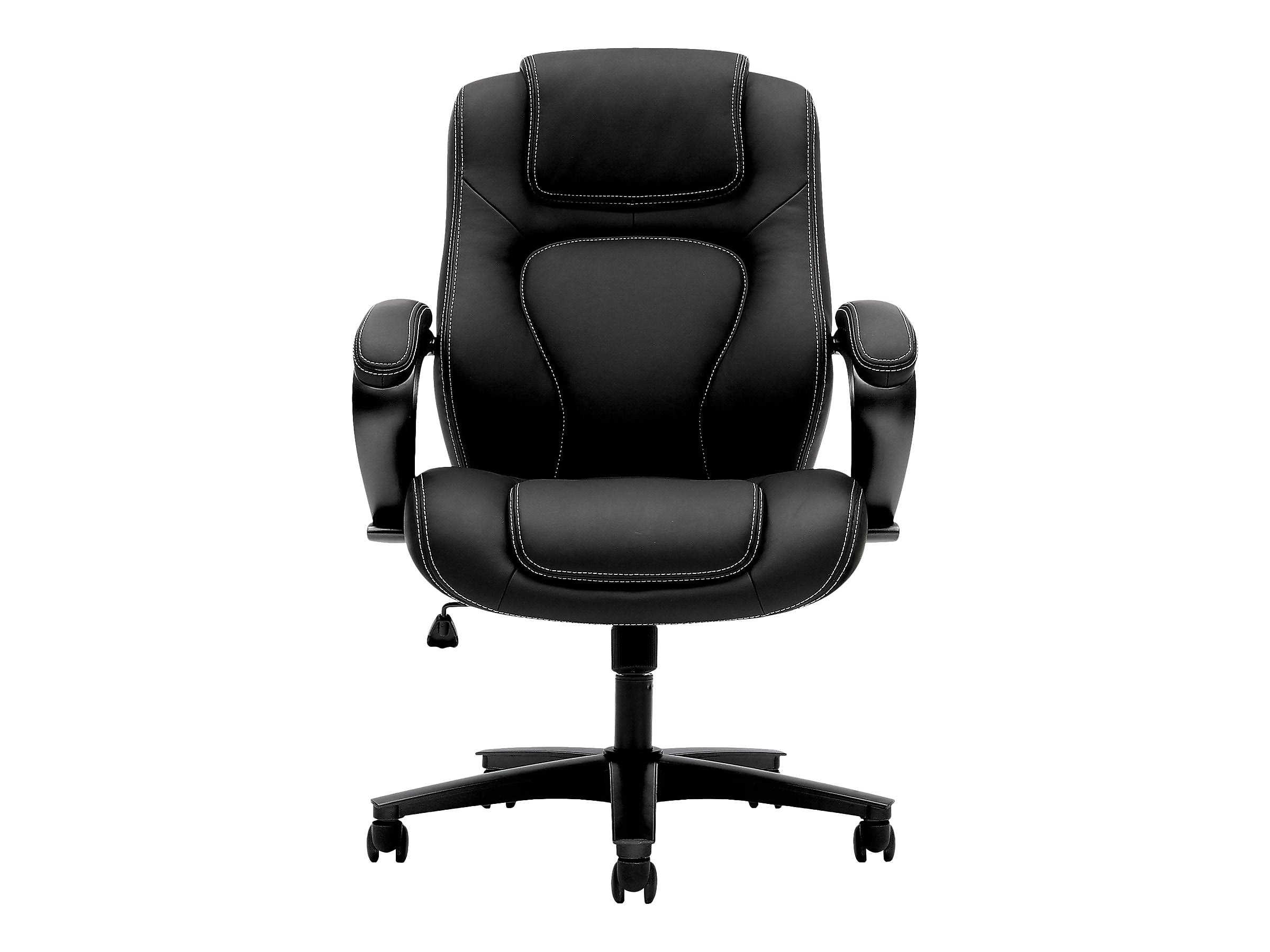 HON High-Back Chair, Fixed Arms, Black Vinyl (BSXVL402EN11)