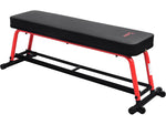 Sunny Health & Fitness Power Zone Black/Red Strength Flat Bench, 1000 Lbs. Weight Capacity (SF-BH6996)