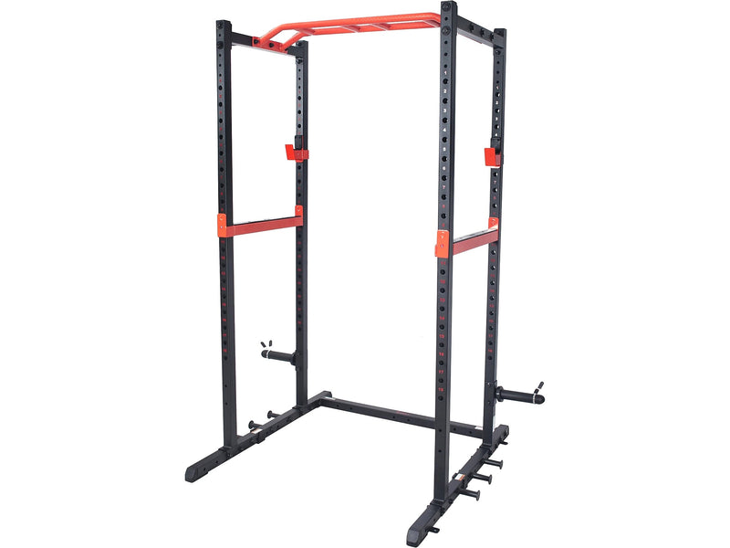 Sunny Health & Fitness Power Zone Black/Red Power Cage, 1000 Lbs. Weight Capacity (SF-XF9925)
