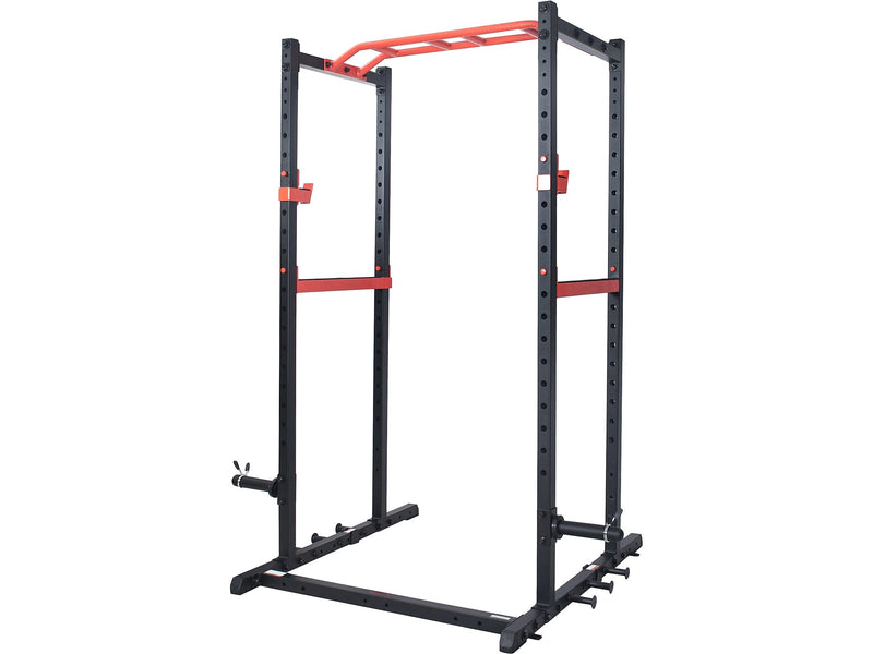Sunny Health & Fitness Power Zone Black/Red Power Cage, 1000 Lbs. Weight Capacity (SF-XF9925)