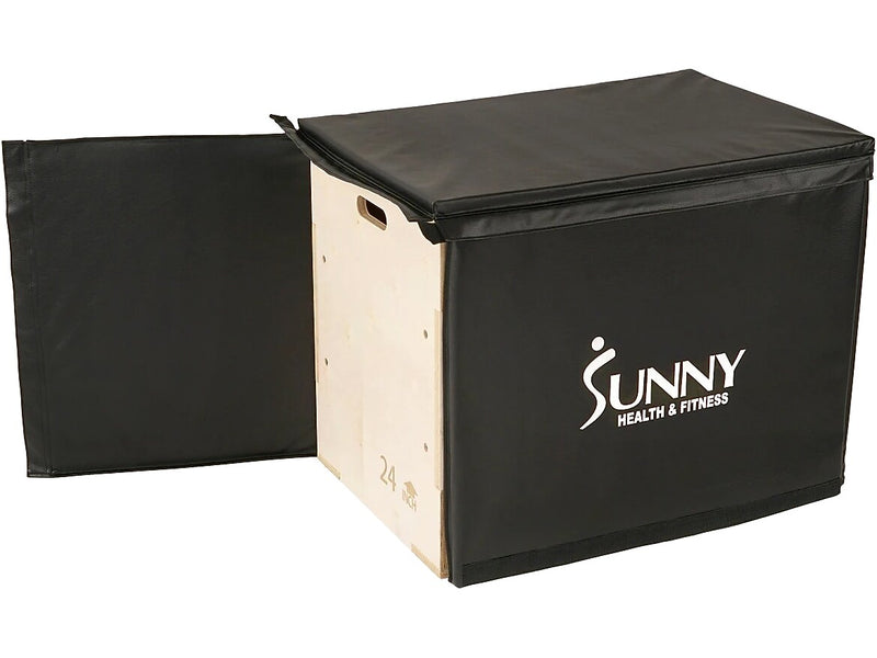 Sunny Health & Fitness Black Plyometric Box, 500 Lbs. Weight Capacity (NO. 084)