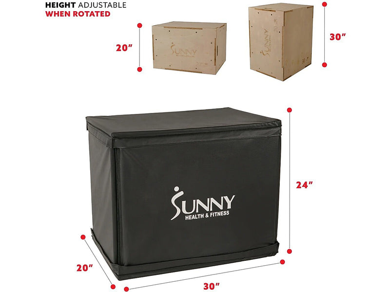 Sunny Health & Fitness Black Plyometric Box, 500 Lbs. Weight Capacity (NO. 084)