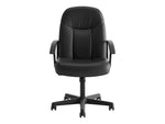 HON SofThread Leather High-Back Executive Chair, Center-Tilt, Fixed Arms, Black (BSXVL601SB11)