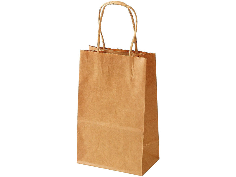 10.5" x 8.25" x 4.75" Kraft Paper Shopping Bags, Kraft, 250/Carton (KRAFT8510)