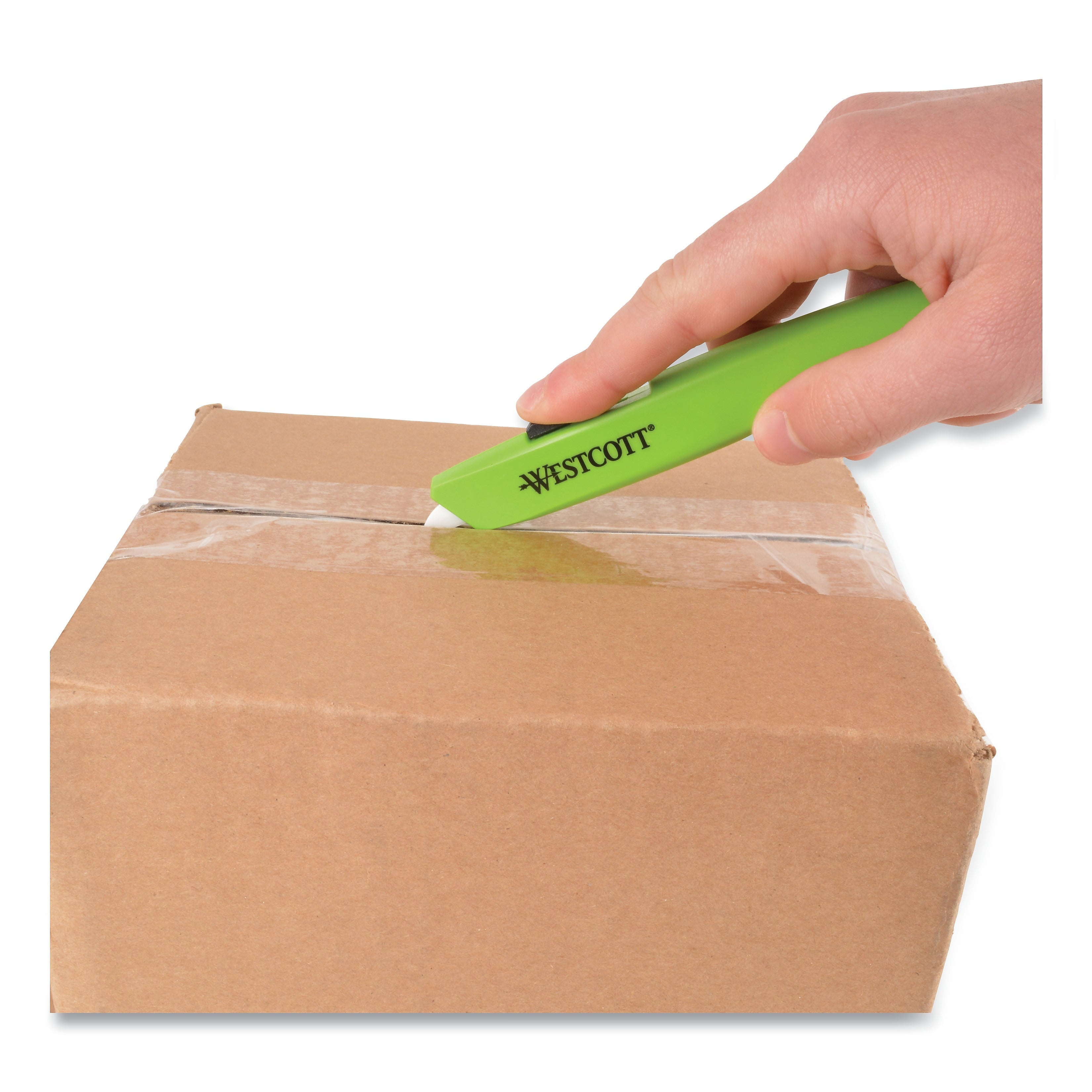 Westcott Safety Ceramic Blade Box Cutter, 6.15", Green (ACM17519)