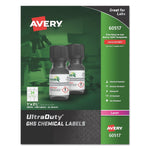 Avery UltraDuty GHS Chemical Waterproof and UV Resistant Labels, 1 x 2.5, White, 24/Sheet, 25 Sheets/Pack (AVE60517)