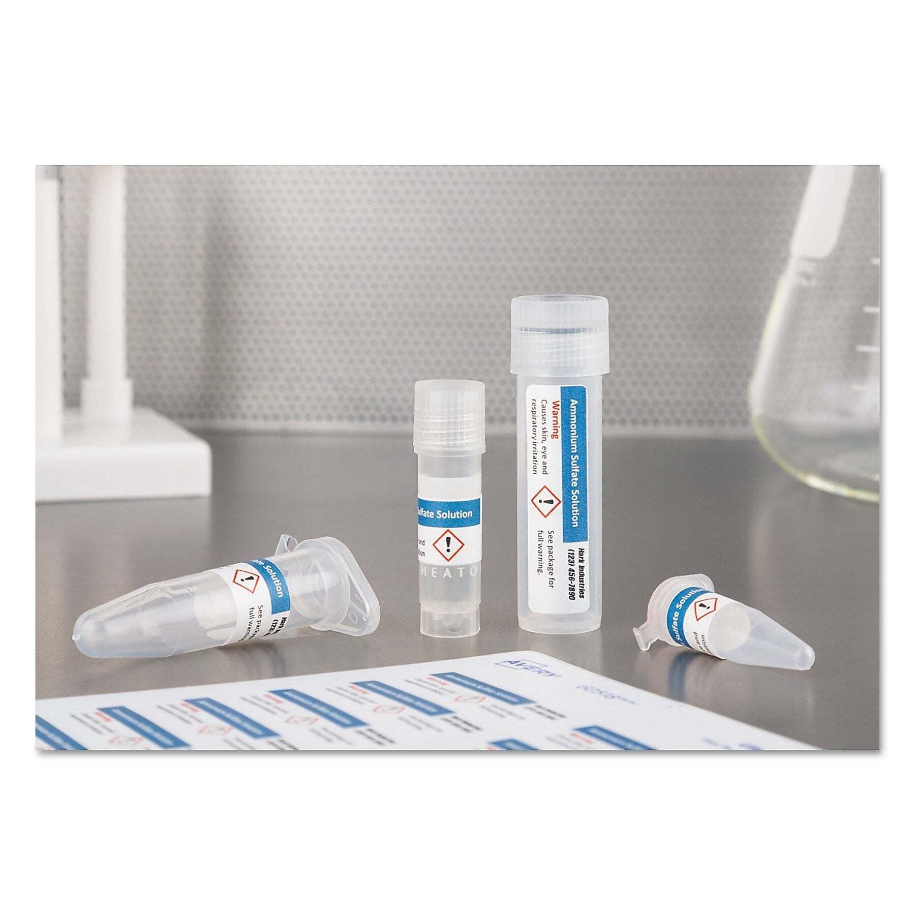 Avery UltraDuty GHS Chemical Waterproof and UV Resistant Labels, 0.5 x 1.75, White, 60/Sheet, 25 Sheets/Pack (AVE60518)