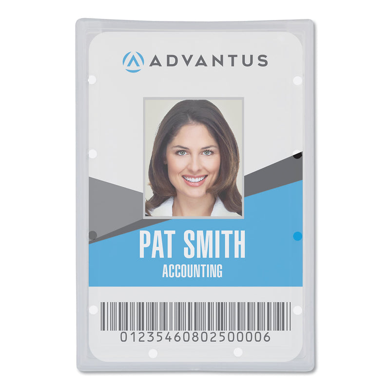 Advantus Clear ID Card Holder, Vertical, 2 5/16" x 3 11/16", 25/PK (AVT97100)