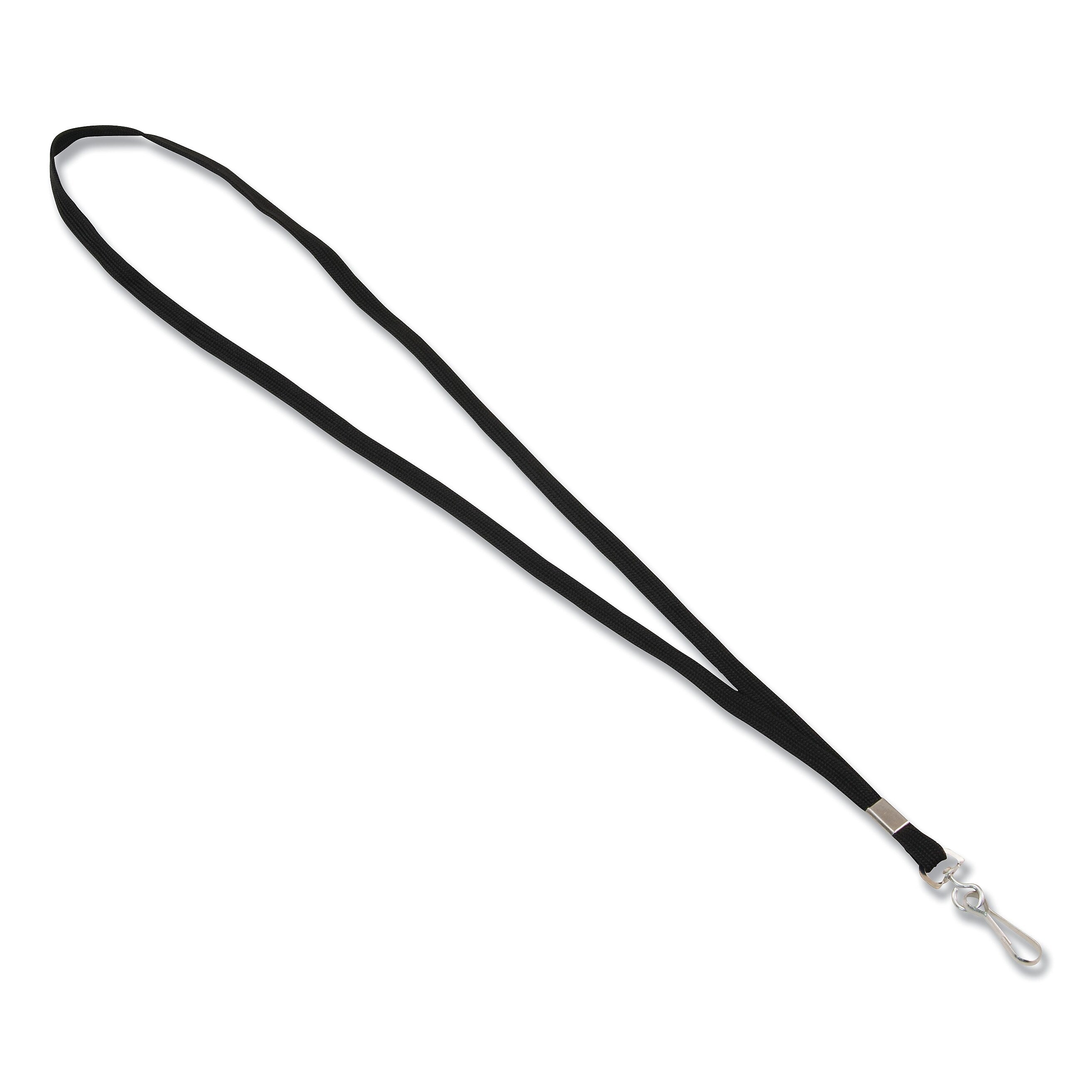 Advantus Deluxe Lanyard, Metal J-Hook Fastener, Black (AVT97126)