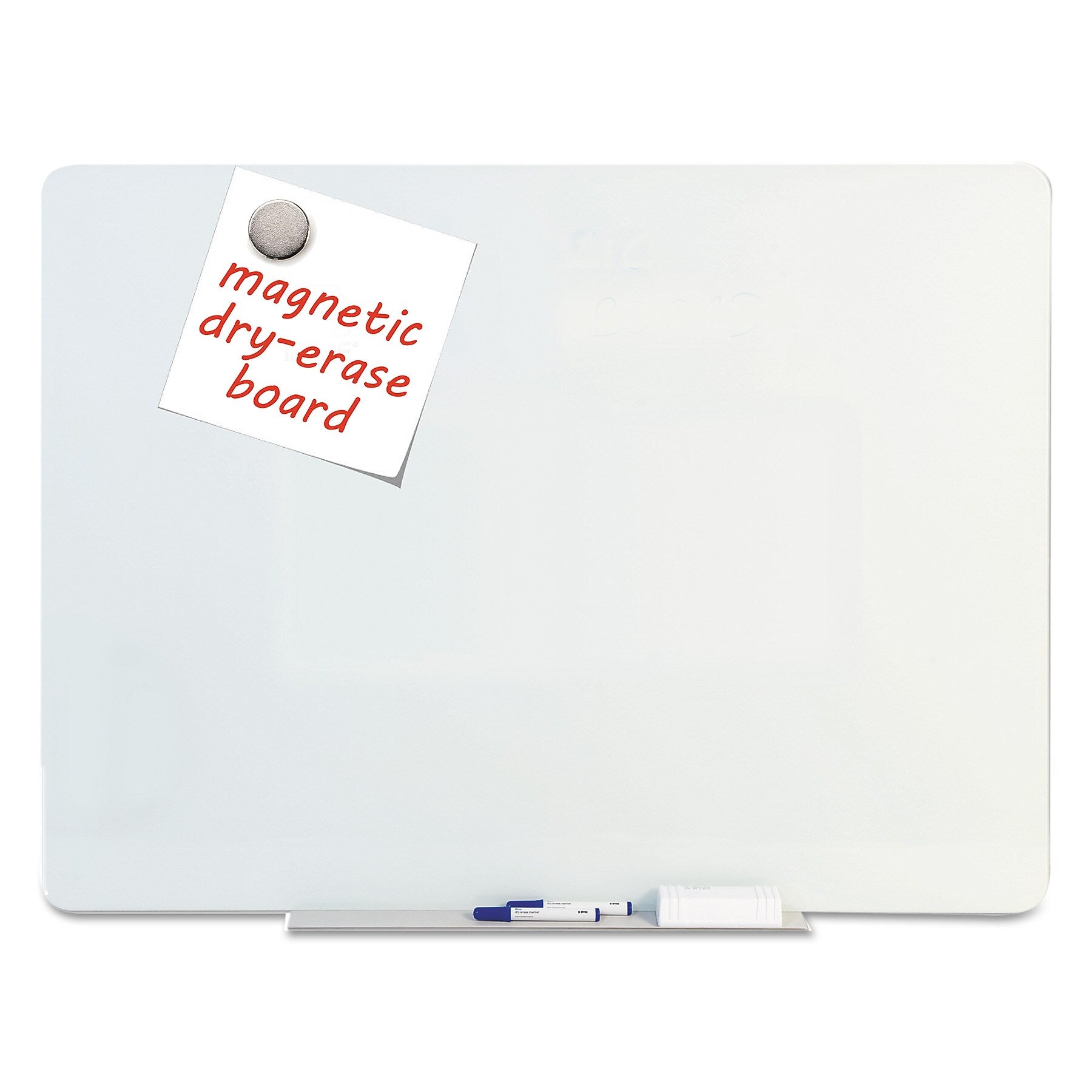 MasterVision Magnetic Glass Dry Erase Board, Opaque White, 36 x 24 (BVCGL070101)