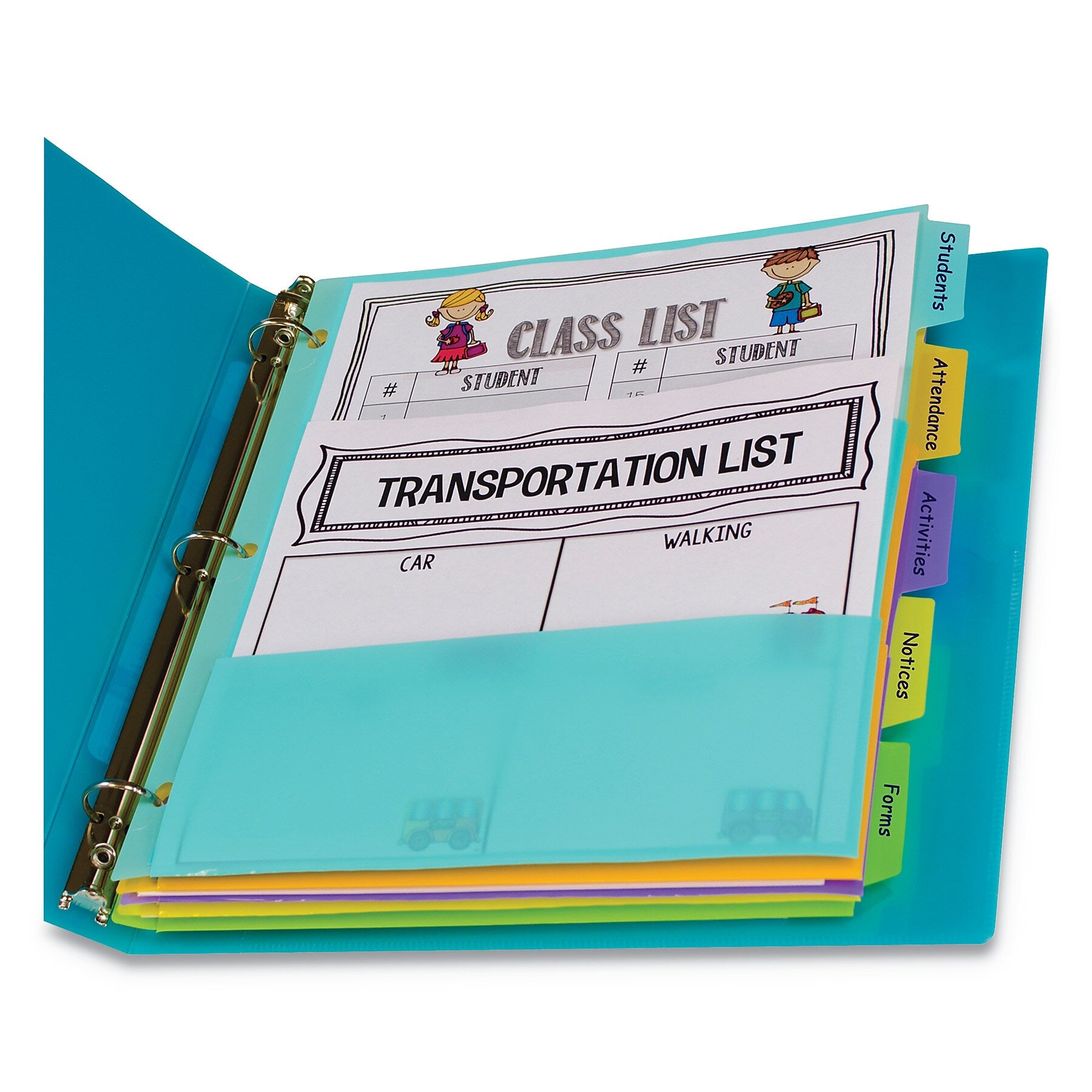 C-Line Index Dividers with Multi-Pockets, 5-Tab, 11.5 x 10, Assorted, 1 Set (CLI07650)
