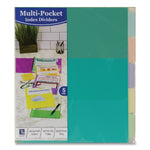 C-Line Index Dividers with Multi-Pockets, 5-Tab, 11.5 x 10, Assorted, 1 Set (CLI07650)