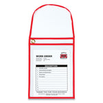 C-Line 1-Pocket Shop Ticket Holder w/Strap and Red Stitching, 75-Sheet, 9 x 12, 15/Box (CLI41924)