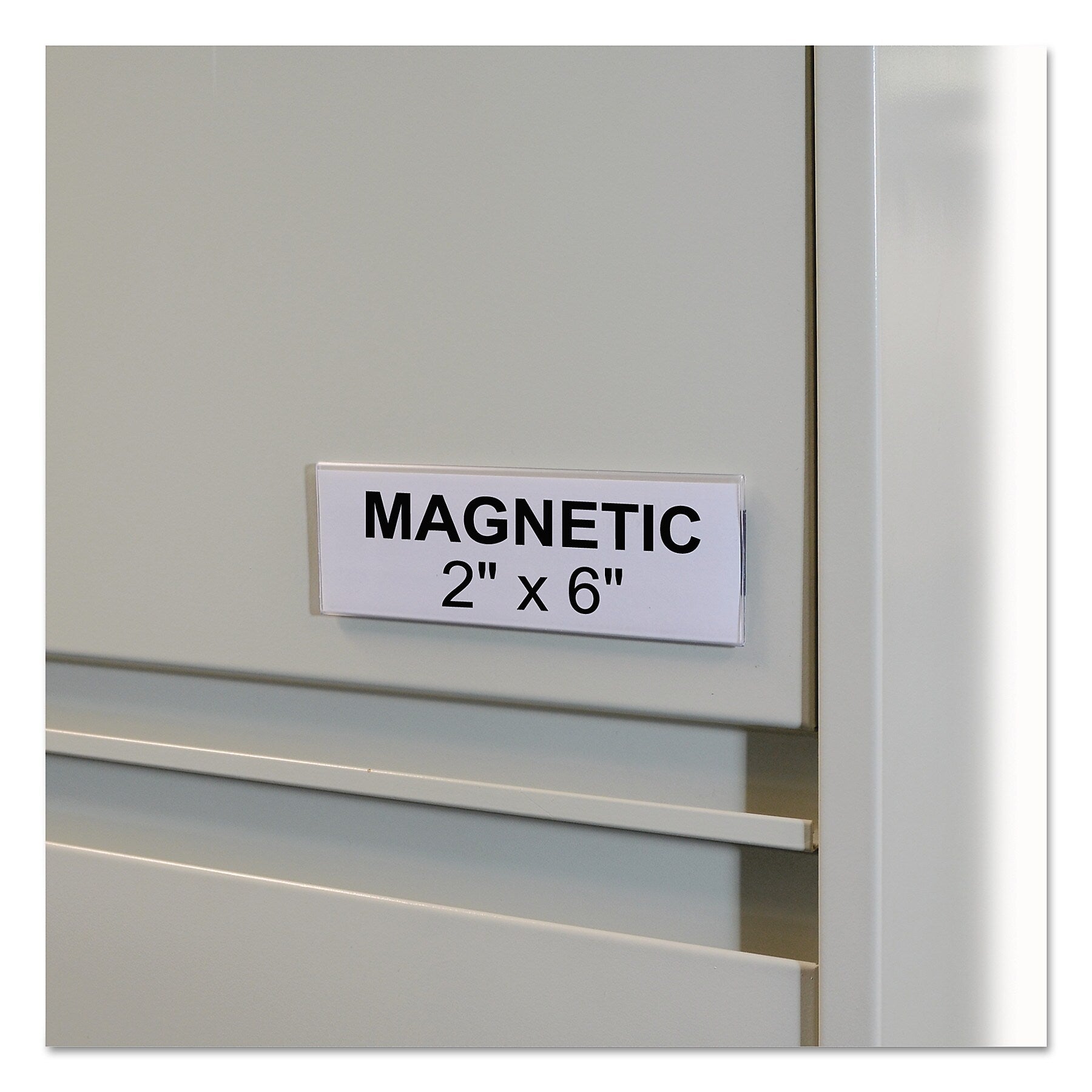 C-Line HOL-DEX Magnetic Shelf/Bin Label Holders, Side Load, 2" x 6", Clear, 10/Box (CLI87247)