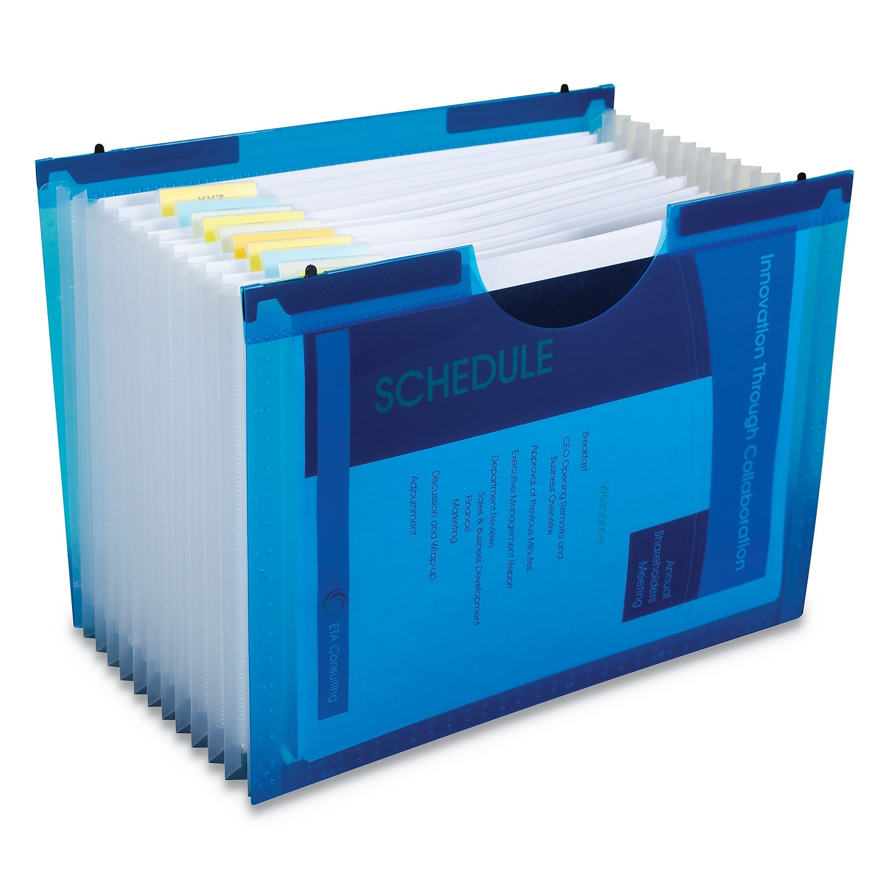 C-Line Expanding File w/ Hanging Tabs, 1" Expansion, 13 Sections, Letter Size, Blue (CLI58215)
