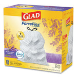 Glad OdorShield Tall Kitchen Drawstring Bags, 13 gal, 0.95 mil, 24" x 27.38", White, 80/Box (CLO78902BX)