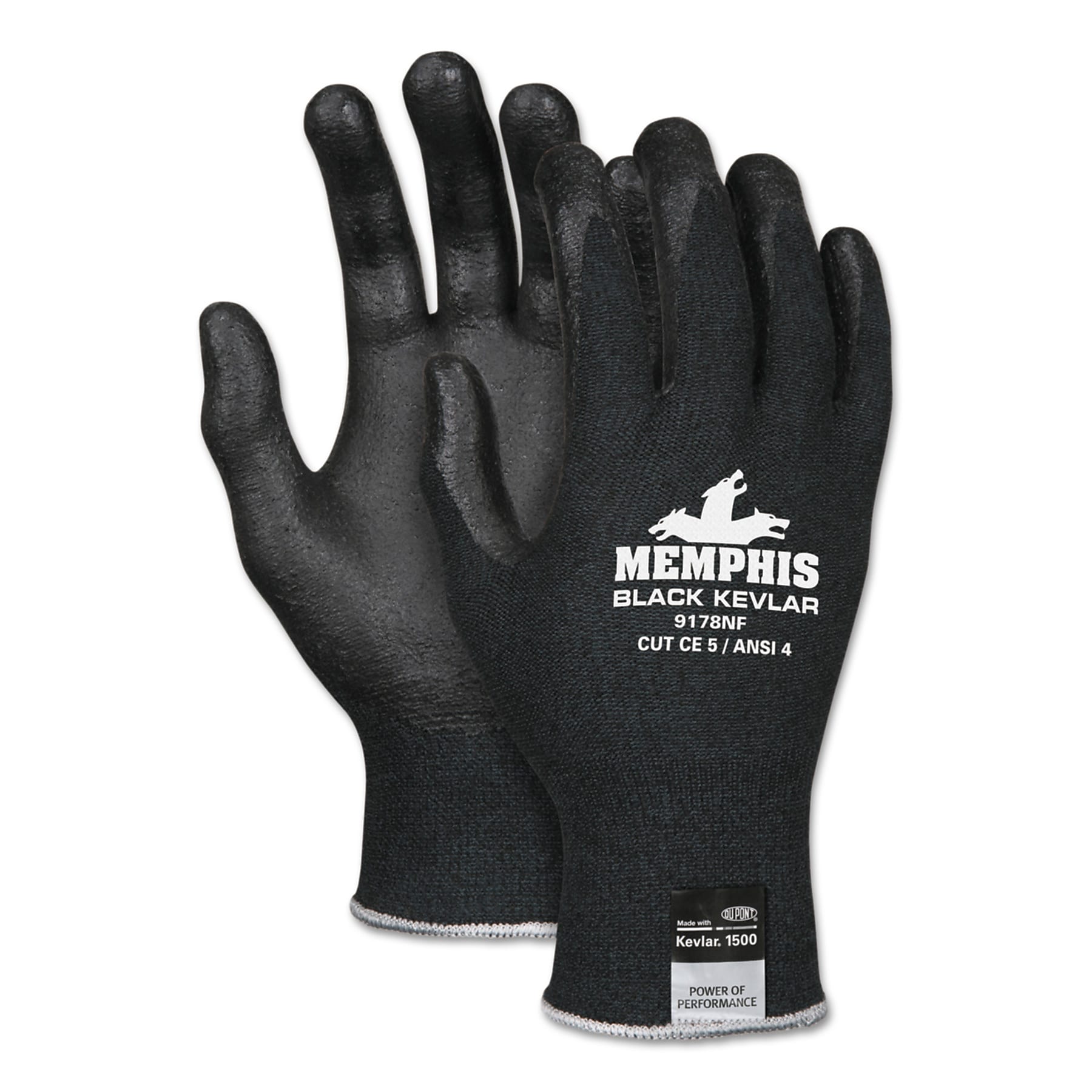 MCR Safety Kevlar Gloves 9178NF, Kevlar/Nitrile Foam, Black, X-Large (CRW9178NFXL)