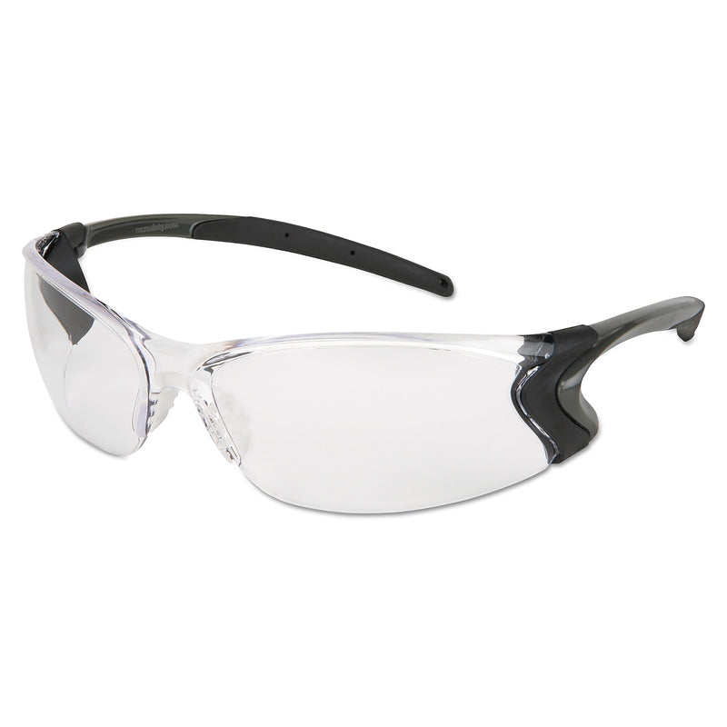 MCR Safety Backdraft Glasses, Clear Frame, Hard Coat Clear Lens (CRWBD110P)