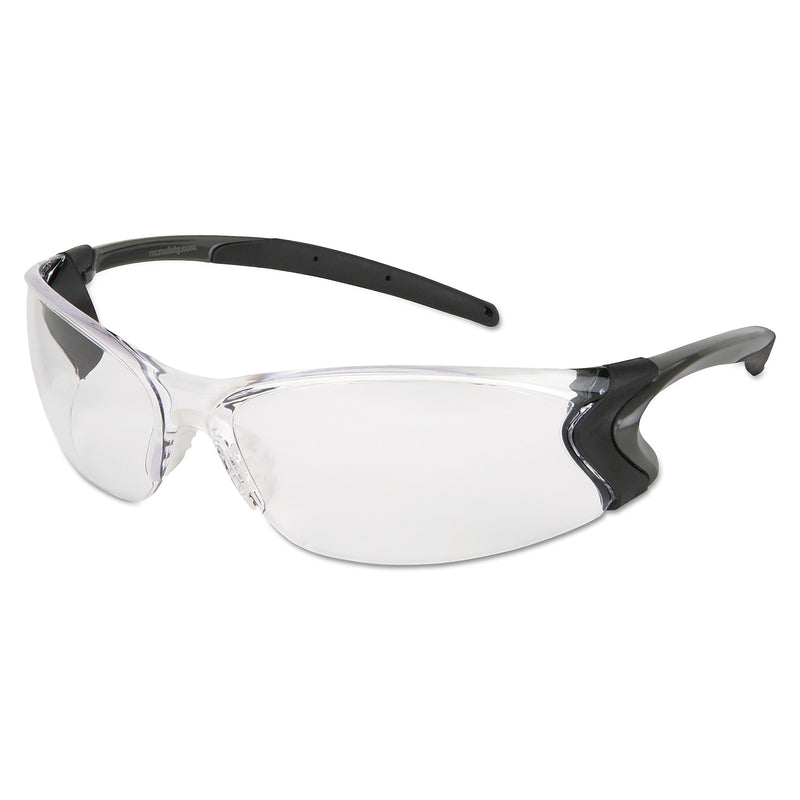 MCR Safety Backdraft Glasses, Clear Frame, Anti-Fog Clear Lens (CRWBD110PF)