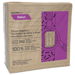 Cascades Select Dinner Napkins, 1-Ply, 16 x 15 1/2, Natural, 250/Pack, 12 Packs/Carton (CSDN055)