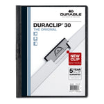 Durable DuraClip Report Cover, 8 9/10 x 11 1/5, Clear, 5/Pack (DBL220401)